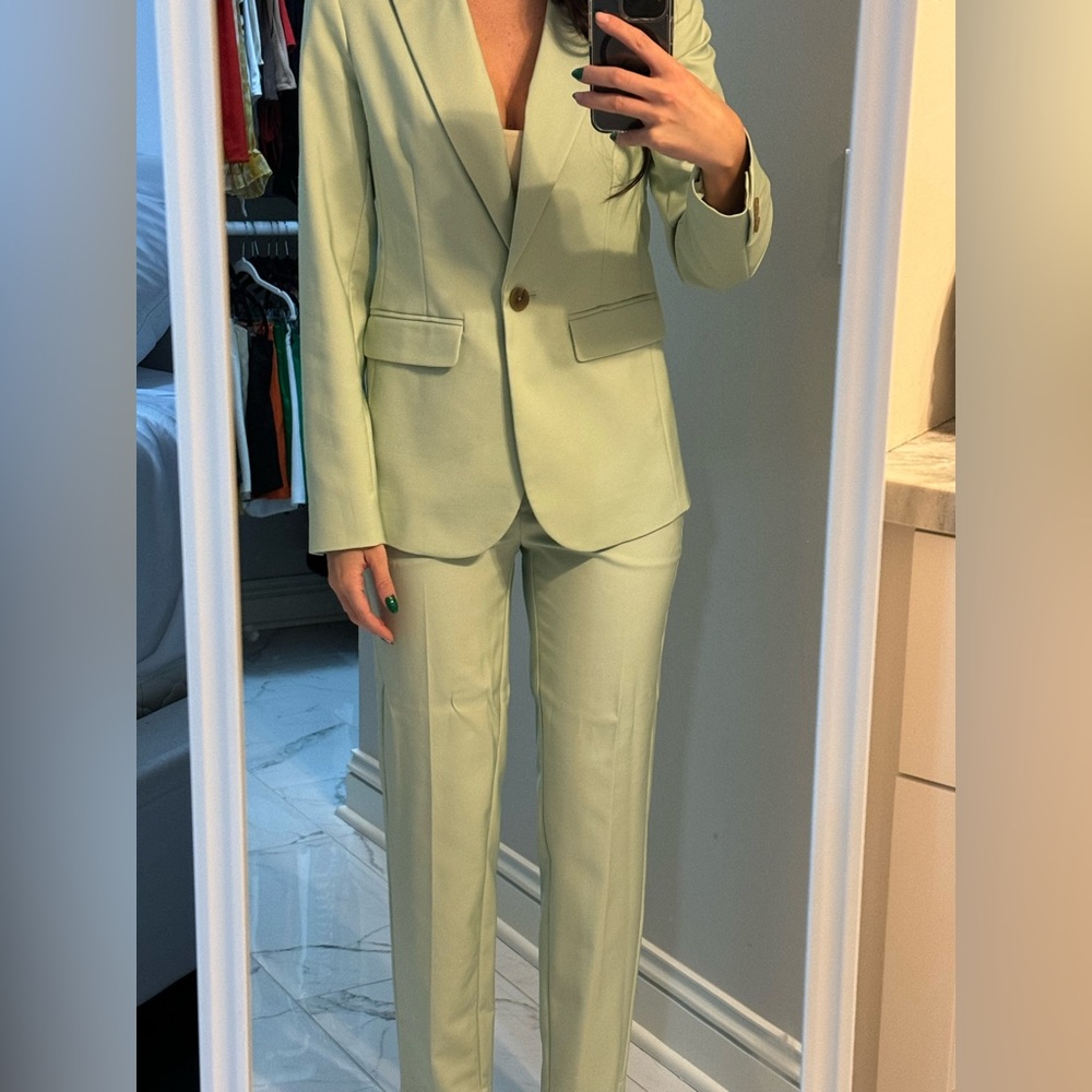 NWT mint green blazer and pant set